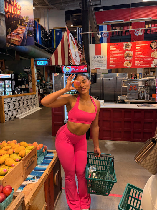 The Sculpt Set (Pink)- Flare Leggings