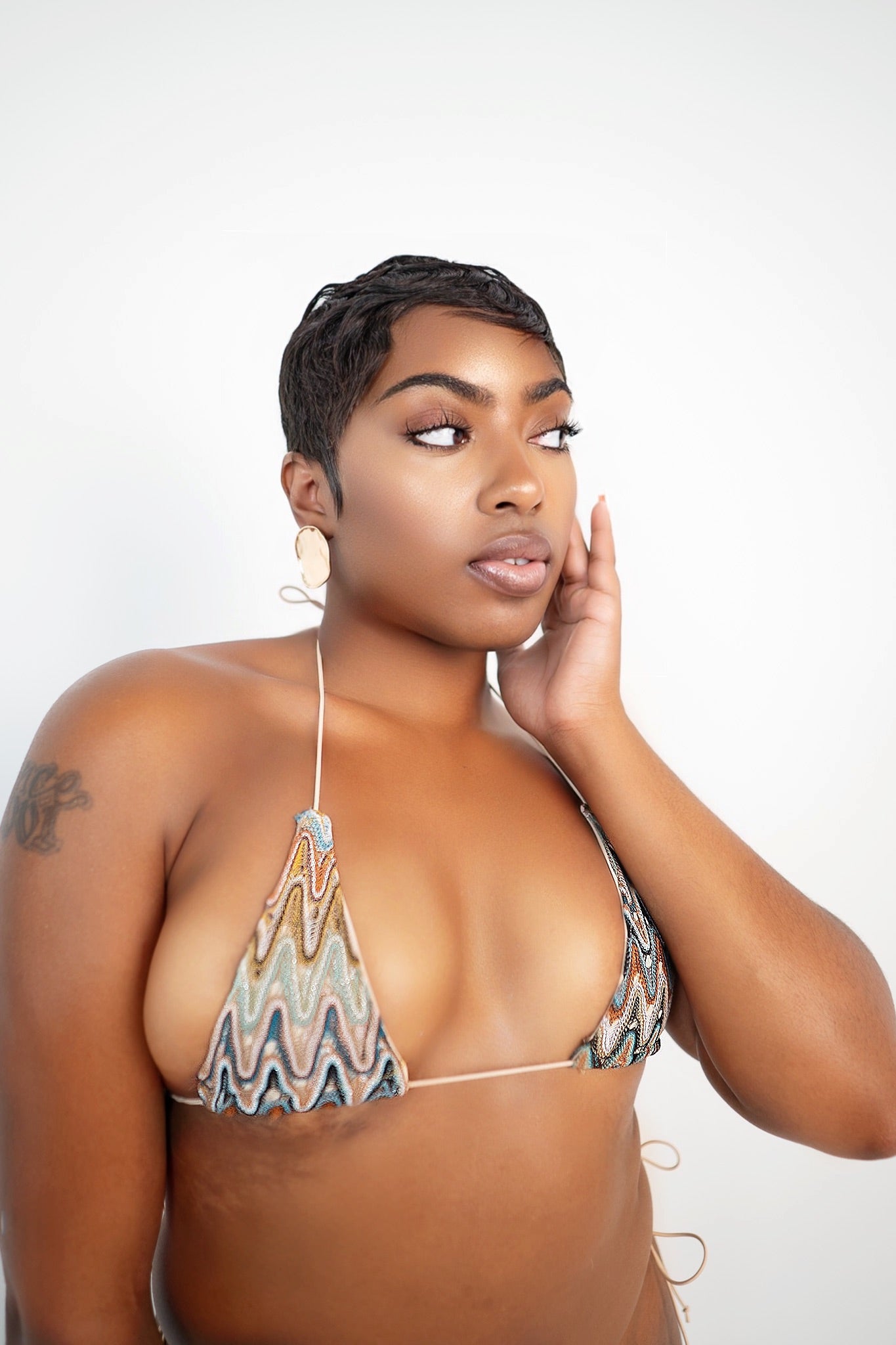 Lumière Wave Crochet Knit Micro Bikini Top